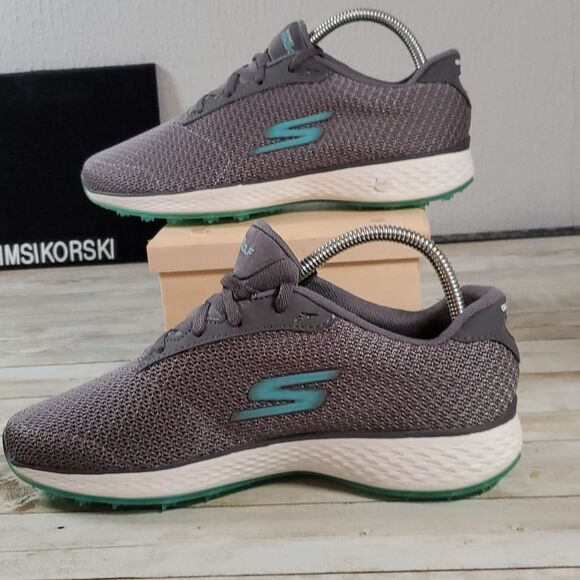 Ladies Spikeless Golf Shoes - Skechers GO GOLF Eagle - Range Grey/Blue Size 7½ W - Picture 2 of 8